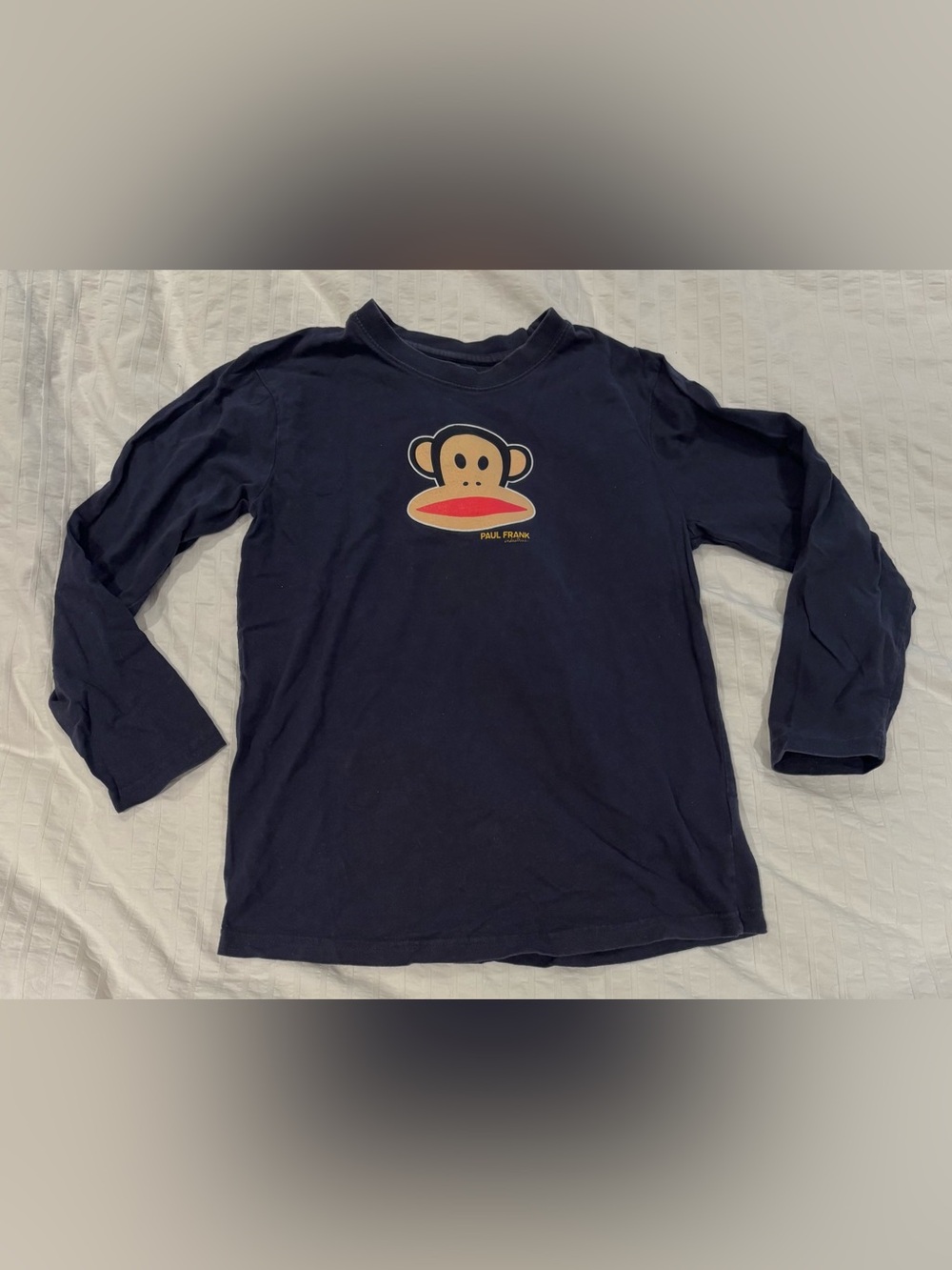 Vintage 2009 Paul Frank Julius Monkey Long Sleeve T-Shirt Youth M Navy Y2K